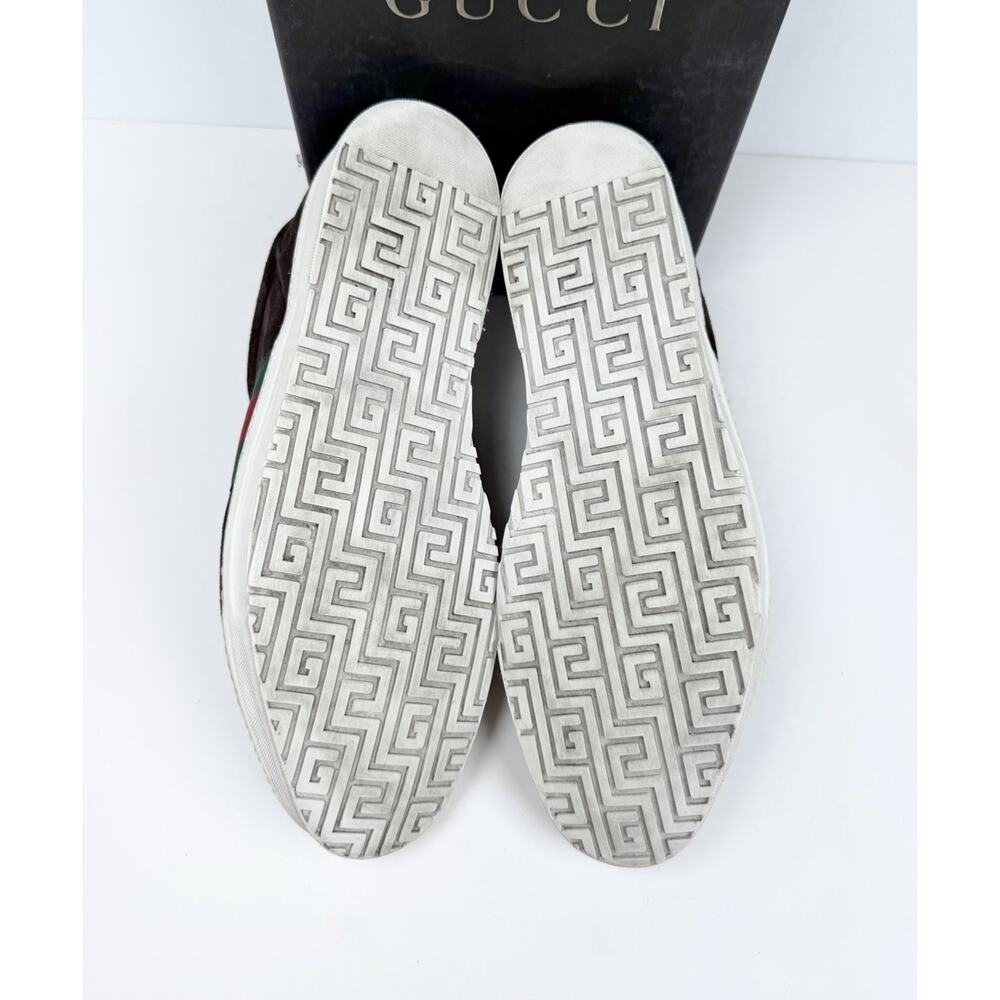 Size 10.5US - Gucci Ace Web Brown Suede Sneakers🤎 - Picture 7 of 11